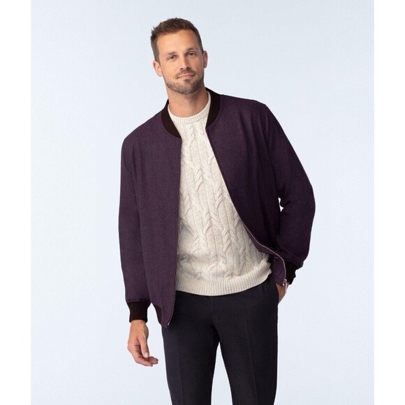 Massimo Dutti Men’s Dark Blue Jacket US L/Euro XL Wool Blend Fall Winter Casual - Picture 1 of 12